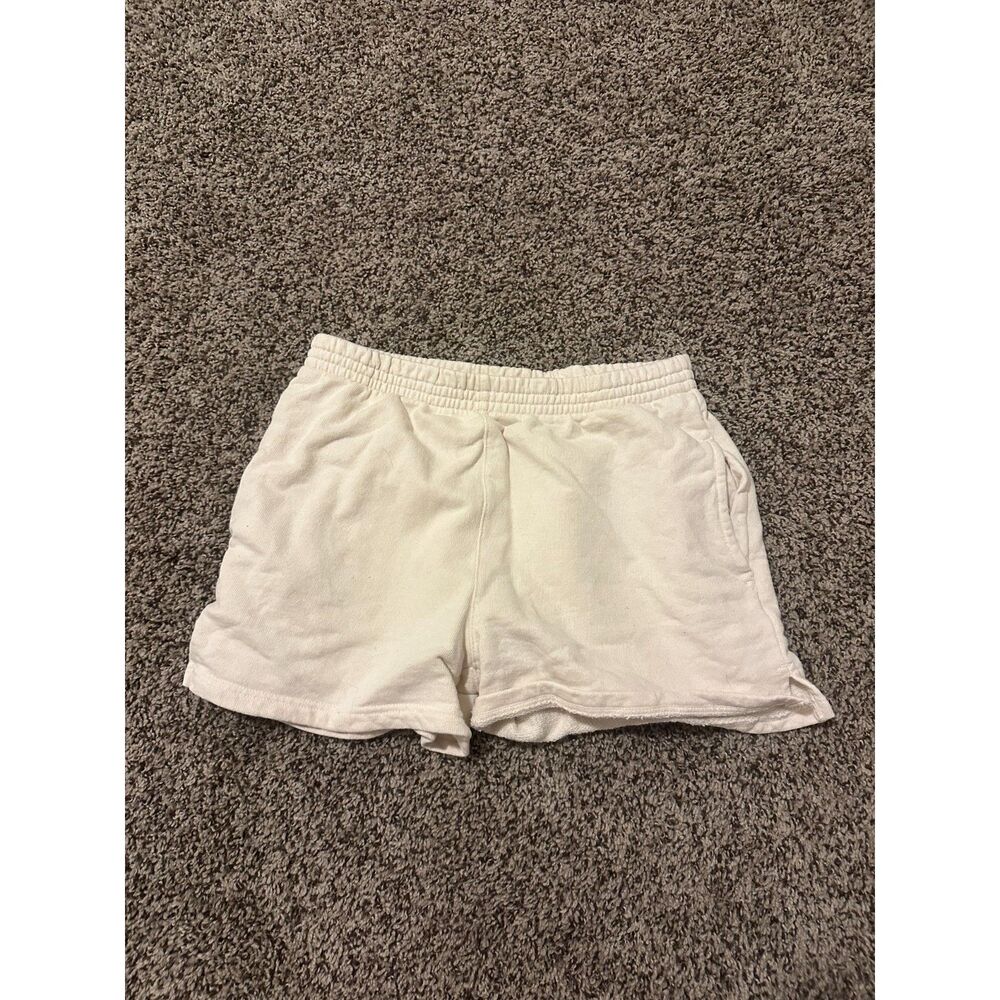 John Galt Brandy Melville Off-White Rosa Sweat Shorts - One Size - Picture 1 of 4